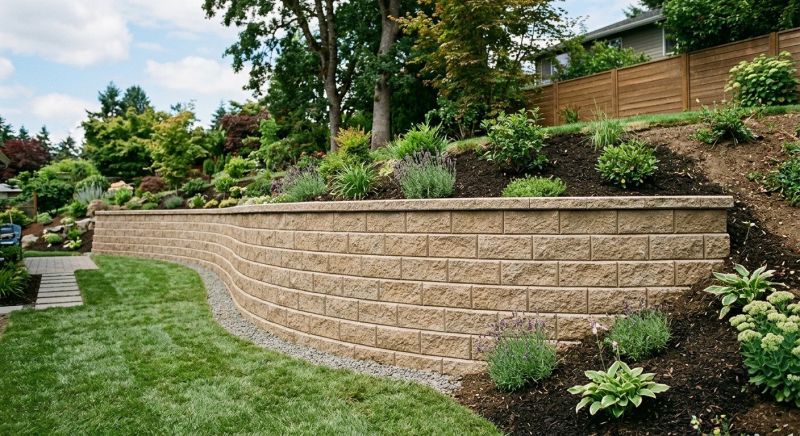 Block Retaining Wall Installation in Aiken, SC