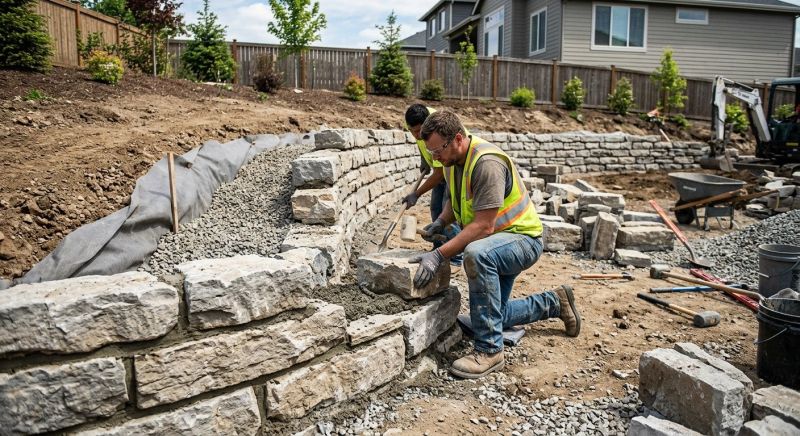 Block Retaining Wall Installation in Sanford, FL