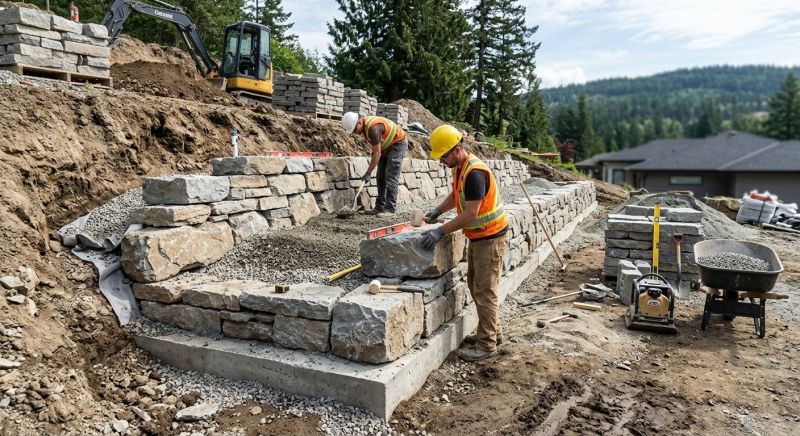 Block Retaining Wall Installation in Pasco County, FL