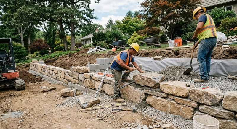 Block Retaining Wall Installation in Santa Rosa, CA